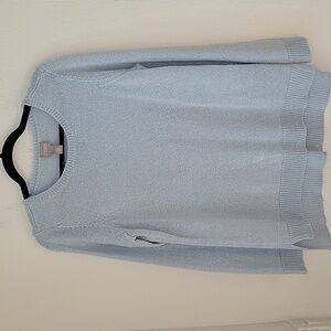Chico's Hi-Lo Sweater Sz 1/M, Baby Blue, VGUC